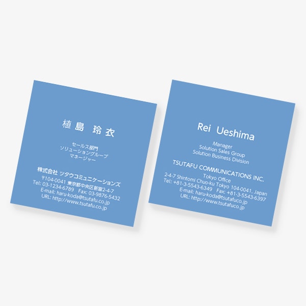 ヨーロッパの伝統色 スカイブルー スクエア 両面