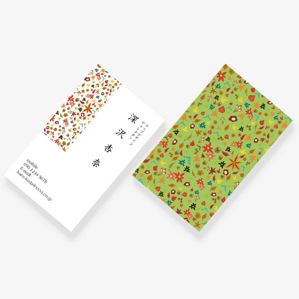 Flower 四季 秋 左上帯 裏緑地柄のみ JP 両面